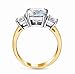 Samie Collection 3.67 ctw 3 Stone Cushion Cut CZ Engagement Ring, Gold Plated – Royal Wedding Inspired Bridal Promise Ring, Size 5-10