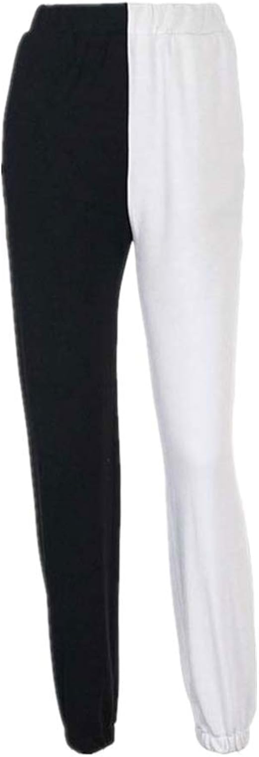 shenzhou Half Black Half White Pants Women Sweat Baggy Pants Women