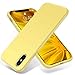 OTOFLY Compatible with iPhone X Case ONLY, [Silky and Soft Touch Series] Premium Soft Silicone Rubber Full-Body Protective Bumper Case - Yellow