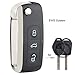 Keyecu Modifed Folding Flip Remote Key 3 Button For BMW 315/433MHZ ID44CHIP HU92 Uncut Blade