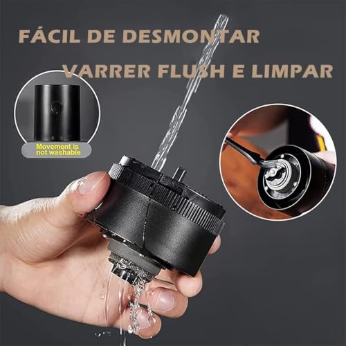 Moedor De Café Elétrico Premium Portátil, Ajustável, Recarregável USB, Com Rebarbas De Cerâmica, Compacto Para Viagens E Escritório Ideal para Espresso, Preto.