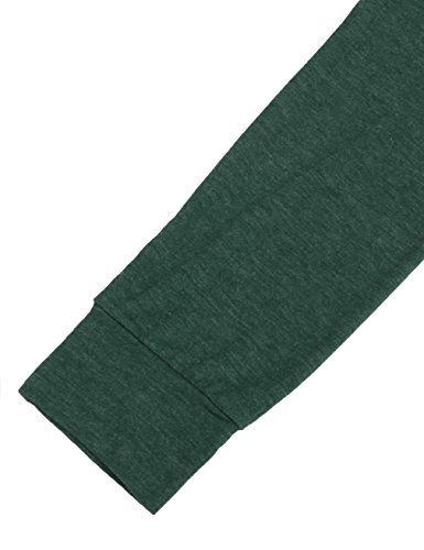 UXELY Teen Girls Full Sleeve Tunic Tops,Solid Tshirts For Women,Green XL - Thumbnail 3