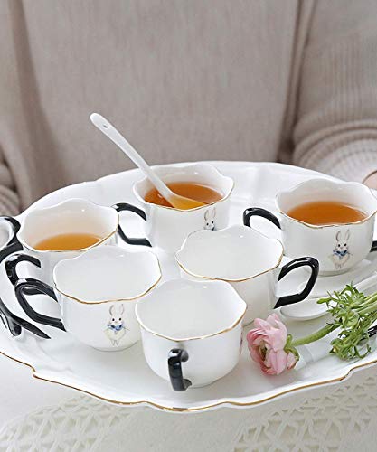 Porzellan Keramik Tee Geschenkset Mit Metallhalter, Kaffeeservice Set Mit Tassen, Untertassen Und – Bild 4