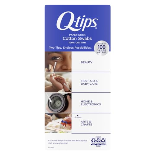 Q-TIPS COTTON SWABS FOR HYGIENE AND BEAUTY CARE ORIGINAL COTTON SWAB MADE WITH 100% COTTON 750 COUNT