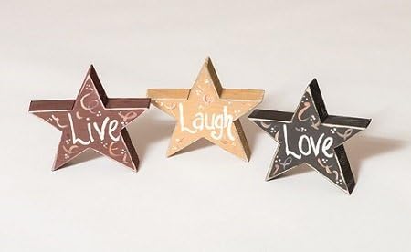 Amazon Com Country Wooden Block Chunky Star 3 Piece Set Live