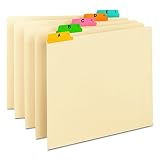 Smead Heavyweight File Guides, Multi-Colored Fused Poly 1/5-Cut Tab (A-Z), Letter Size, Manila, Set of 25 (50180)