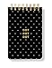 Kate Spade New York Mini Spiral Notepad Set of 3, Pocket Notebooks Include 75 Lined Pages Each, Black and White