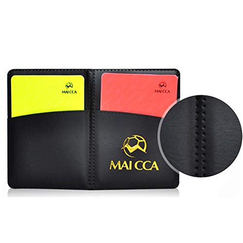 S WIDEN ELECTRIC Red and Yellow Football Cards Record Red Card Yellow Card Referee Tool Equipment with Ballpoint Pen and Leather Case