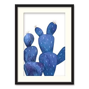 Blue Nordic Cactus - Framed Print