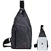 Canvas Sling Chest bag for Men Women, Unisex Shoulder Crossbody Backpack for Travel Hiking Camping Cycling or other Outdoor activities by Termichy (Black)