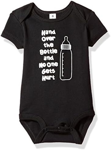 Attitude Rompers "Hand Over The Bottle" Baby Romper Onesie; 6-9 Months-White