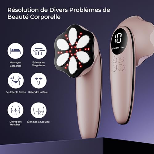 Oranmagic Electric Anti Cellulite Massager, 6 Multifunctional Portable Massage Heads, Unisex, Lifte, Tightens and Massages the Skin (Rose Gold)