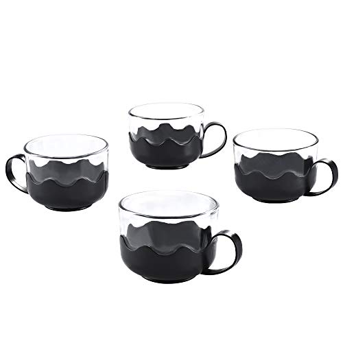 Teapot with Infuser and 4 Glass Cups set,Glass Tea Maker Kettle with Strainer Blooming Loose Leaf tea pot set by JASVIC - Thumbnail 7