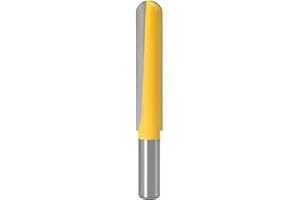 Pangyoo 12mm Shank 1/2″ Shank CNC Carbide End Mill Tool Long Blade Round Nose Bit Core Box Router Bit - Long Reach Woodworkin