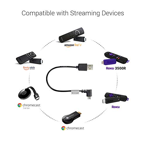 Exinoz Power Cable for Roku Streaming Stick. Roku Cable Designed to