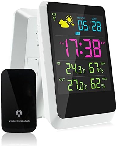 Weather Station Alarm Clock Wireless Indoor/Outdoor with Temperature/Humidity/Forecast