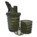 Grenade Shaker Bottle | Protein Cup with Storage Compartment | Leak Proof Strainer Included | BPA Free Sports Bottle | Pill Slots |  Army Green, 20oz