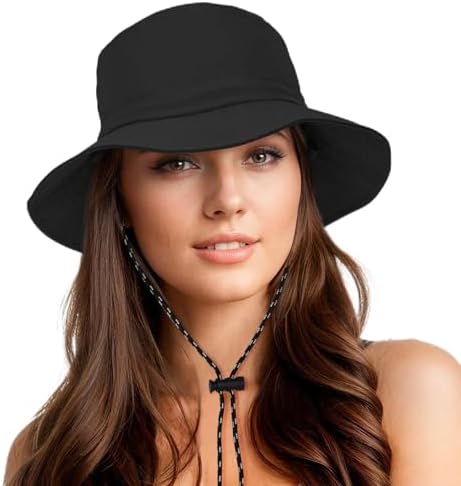 VINRELLA Rain and Sun Hat - Red Bucket Style for Women, Waterproof