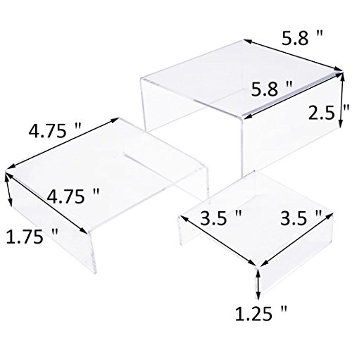 Clear Nested Acrylic Funko Pop Risers Set of 3 by Combination of Life - Thumbnail 5