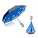 Elover 32in X 8 Panels Double Layer Inverted Umbrella, A- Sky Blue