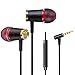 Noise Isolating Earbuds with Microphone and Volume Control, AKUMEE K10 Wired In-ear Headphones with Decent Bass, Crystal Clear Highs and Mids for iPhone and Android Phones(Black)