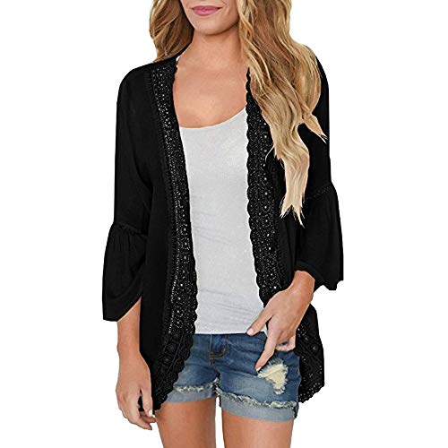 Gillberry Women's Summer Casual Loose Lace Long Cardigan Plus Size Shawl Outerwear Kimono Tops Camisoles and Pareos