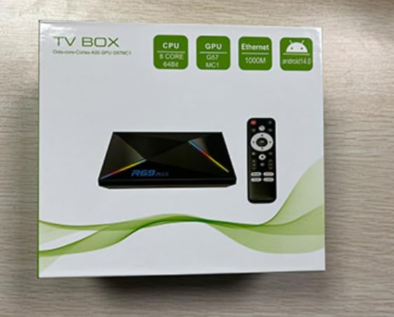 EASYTONE Android TV Box 14.0 2025, 4GB RAM 32GB ROM Android 14 TV Box 4K 8K WIFI6 1000M Ethernet Smart TV Boxes HDR10 R69 Plus H728 Octa-core TV Boxes Support 3D 2.4G 5.8G Dual WiFi BT5.0 USB 3.0