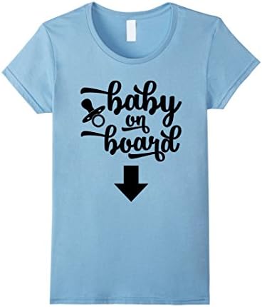 Womens Baby on board t-shirt Mom to be shirt Pregnancy announcement XL Baby Blue