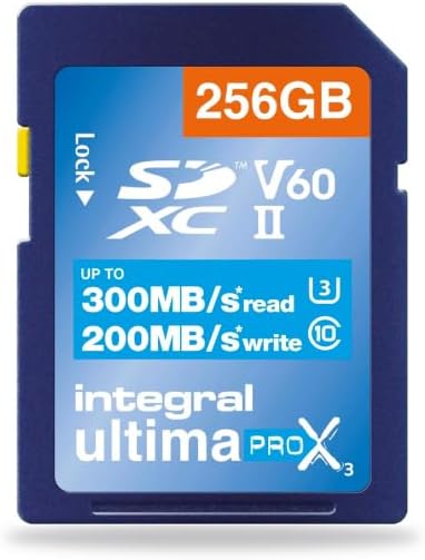 Integral 256GB UHS-II SD V60 Card Up to 300MB/s Read 200MB/s Write