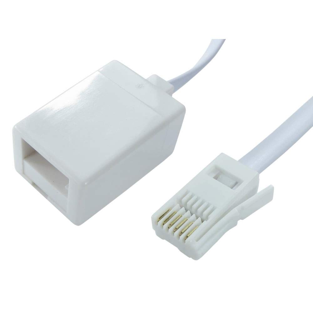 BT Male to Female Telephone Extension Cable Straight Through Type For BT and other UK Landline