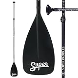 Stand Up SUP Paddle - 3-Piece Adjustable Stand Up Paddle. Super Paddles - Alloy Series Sport - Aluminum Shaft, Nylon Blade