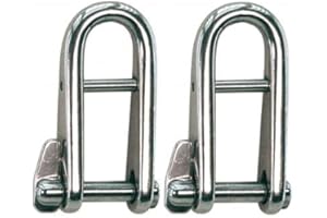 MarineNow 316 Stainless Steel Captive Key Pin Halyard D-Shackle with Bar Choose Size and Quantity
