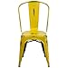 Flash Furniture Commercial Grade Distressed Yellow Metal Indoor-Outdoor Stackable Chair