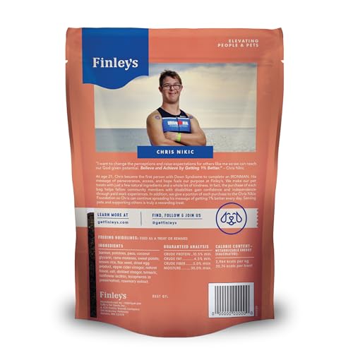 FINLEY’S HEARTY BITES, SOFT SALMON DOG TREATS, NUTRIENT PACKED WITH SWEET POTATO AND FLAXSEED, 12OZ, 1 PACK