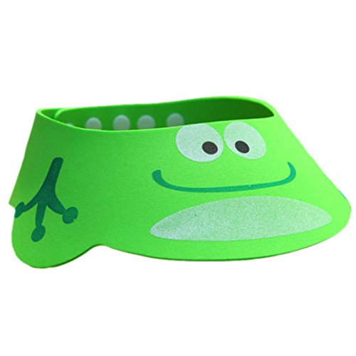 Datework Adjustable Baby Child Kids Shampoo Bath Shower Cap Wash Hair Hat (Green)