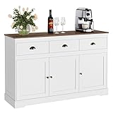 Keyluv White Buffet Cabinet Storage Sideboard