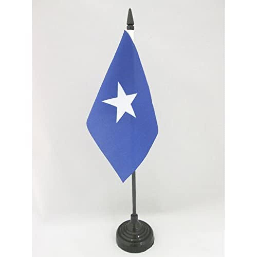 AZ FLAG - Republic of West Florida Table Flag 4'' x 6'' - Bonnie Blue Office Mini Banner 100% Polyester 15 x 10 cm - Mini Desk Flag with 10'' Pole and Black Plastic Base