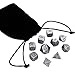 HESTYA 10 Pieces Metal Dices Set Game Polyhedral Solid Dice Set with Storage Bag and Zinc Alloy with Printed Numbers for Role Playing Game