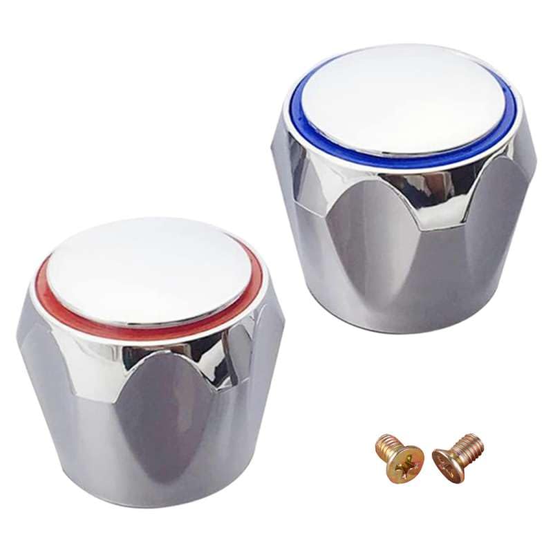 FiTspi 2Pcs Plastic Replacement Cold & Hot Tap Top Head Covers Bathroom Kitchen Sink Tap Faucet Cover Handle for Basin/Bath & Kitchen Sink Taps (Each Weight: 20g)
