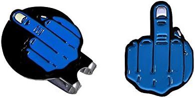 Ball Marker With Magnetic Hat Clip Funny Middle Finger (Blue)