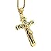 Laser power Stainless Steel Gold Crucifix Necklace Religious Retro Pendant Jewelry with 24in Chain