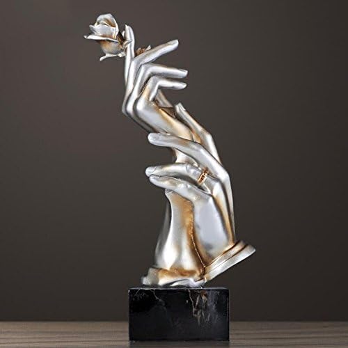 Sculpture ornaments Wddwarmhome Retro Creative Abstract Resin Living Room Office Decoration Crafts High-end Wedding Gift 27.5 * 16 * 7.5cm (Color : Champagne color)