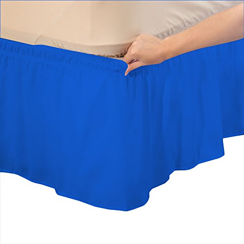 Relaxare King XL 400TC 100% Egyptian Cotton Royal Blue Solid 1PCs Wrap Around Bedskirt Solid (Drop Length: 10 inches) - Ultra Soft Breathable Premium Fabric