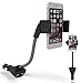 Car Phone Holder, Te-Rich Car Mount Dual USB Charger Cigarette Lighter Holder and 360 Degree Rotation (3.1A, Flexible Gooseneck, Adjustable Non-slip Cradle) for iPhone Samsung Android Smartphones