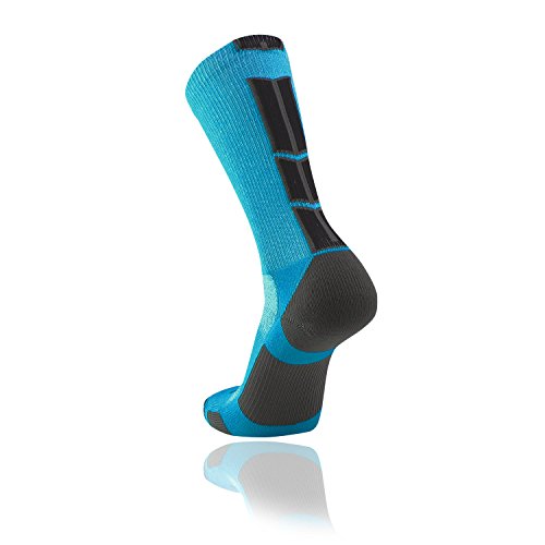 Baseline 3.0 Athletic Crew Socks (Electric Blue/Graphite/Black, Large)