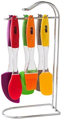 HULLR 7-Piece Silicone Kitchen Utensils Cooking Tool Set With Metal Stand