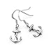 925 Oxidized Sterling Silver Vintage Anchor Navy Sailor Symbol Rope Wheel Dangle Hook Earrings 1.1