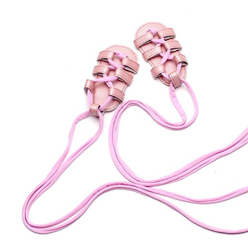 HONGTEYA Lace-up Summer PU Leather Sandals Rome Sandals Baby Girls Boys Kids High Gladiator Sandals (18-24 Months, 4)