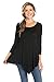 Frumos Womens Tunic For Leggings Round Neck Top Black 3XL