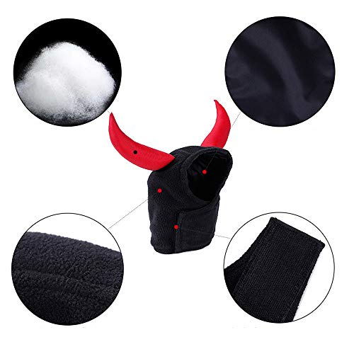 FineInno Pet Halloween Costume Hat Cat Headgear Headwear Headdress Animal Demon Shape Dress Up Hooded Cloak Outfits for Dog and Cat (Style 2 Demon) - Thumbnail 2
